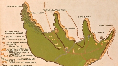 Схема городища Мангуп-Кале
